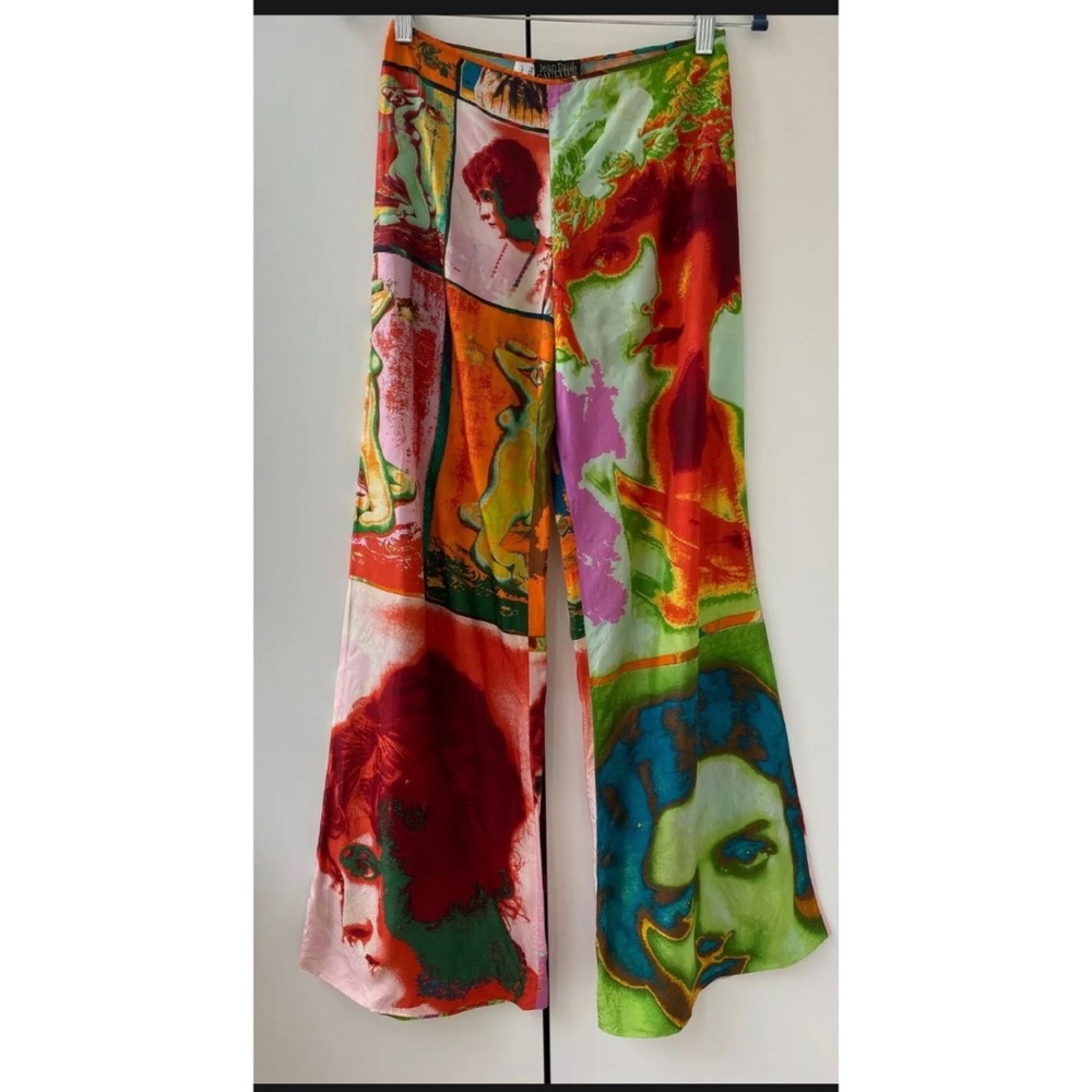 Jean Paul Gaultier Vintage Portraits of a Lady Acid Print Pants